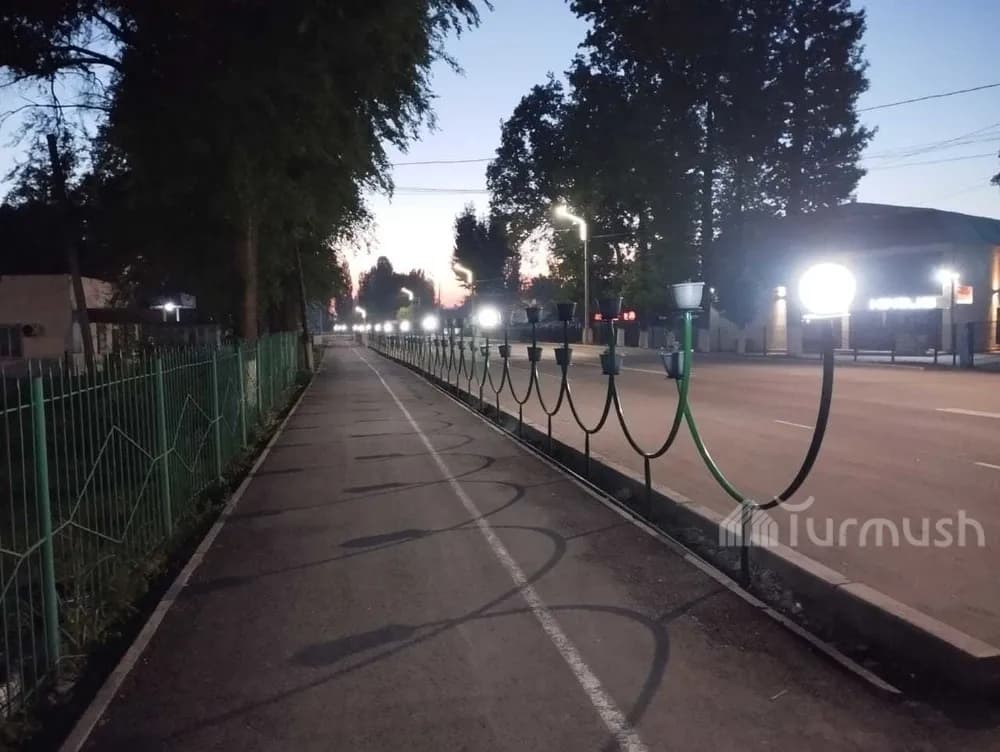 В городе Каинды освещен 1 километр тротуара и установлены цветы