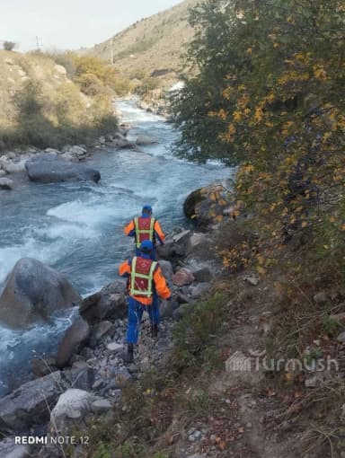 Женщина упала в реку Аламедин